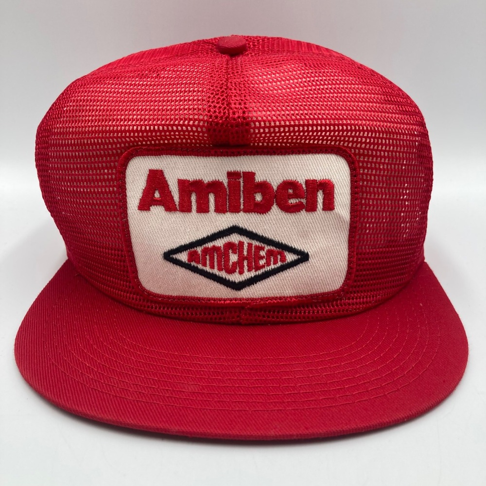 Vintage Amiben Trucker Hat Red Mesh Snapback K-Brand‎ Made in USA